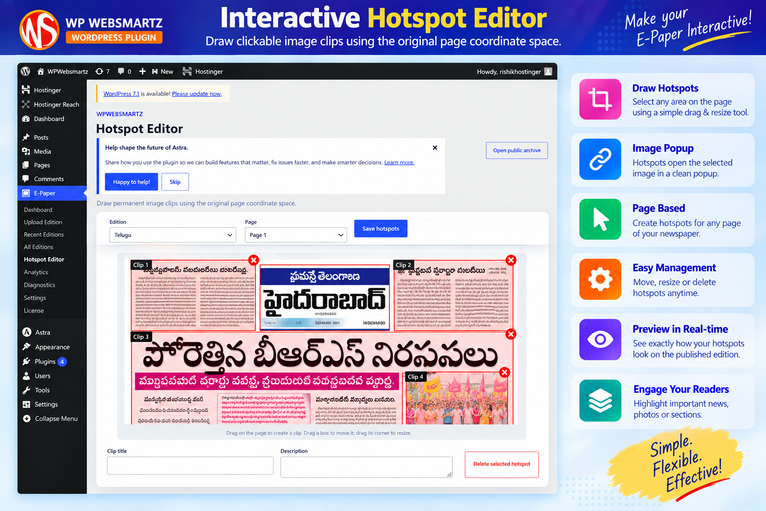 Visual hotspot editor