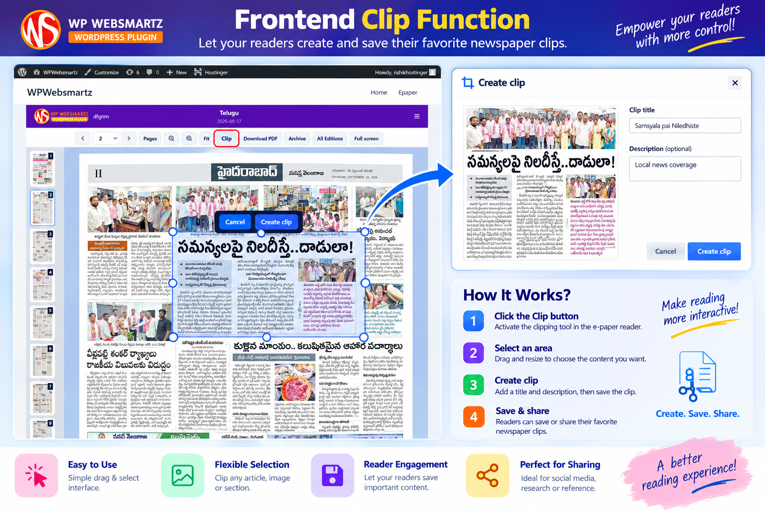 Frontend clipping experience